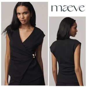 Maeve Hardware Wrap Top in Black